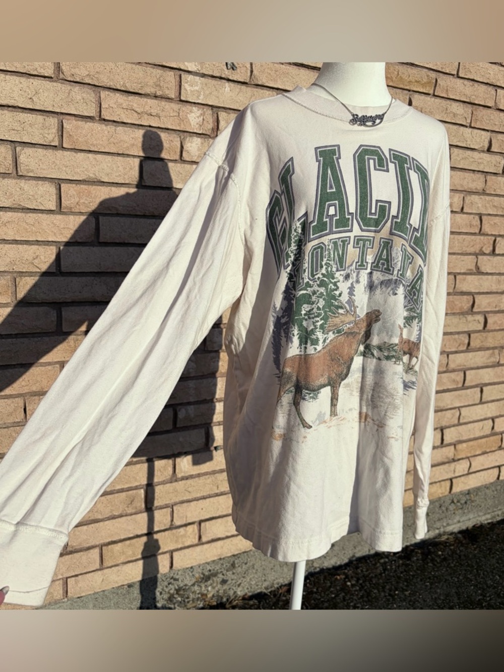 Abercrombie and Fitch Glacier Montana Moose Casual Long Sleeve Tee